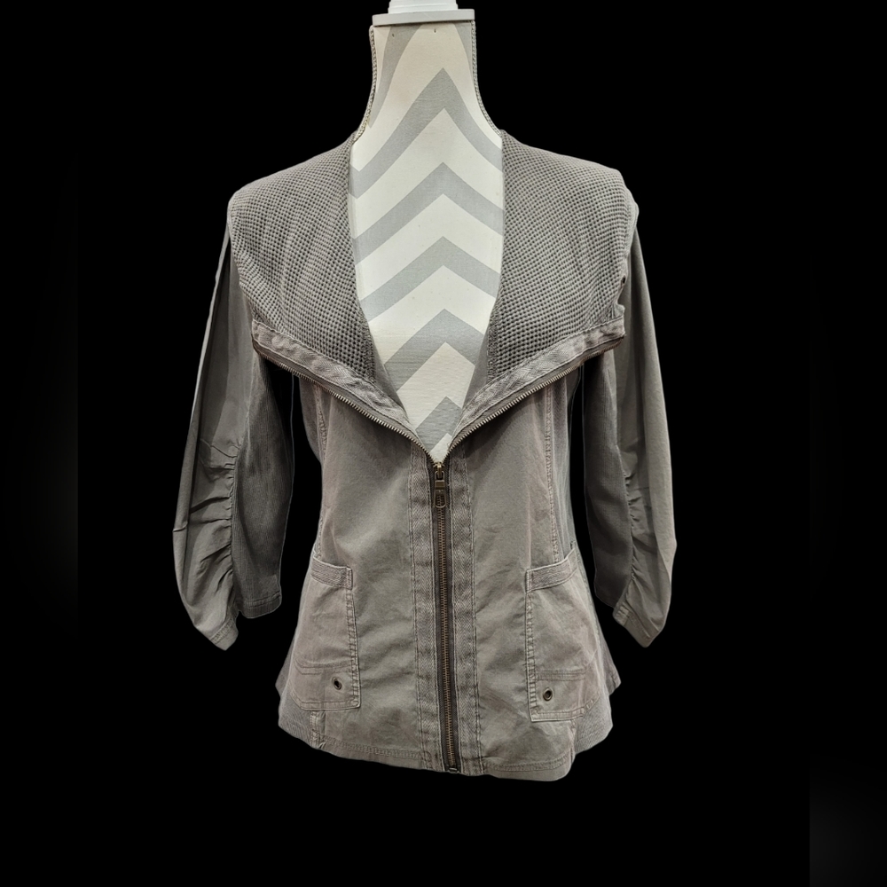 XCVI Women's Zip-Up Gray Jacket Size Sm